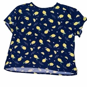 Navy Lemon Print Pajama Set